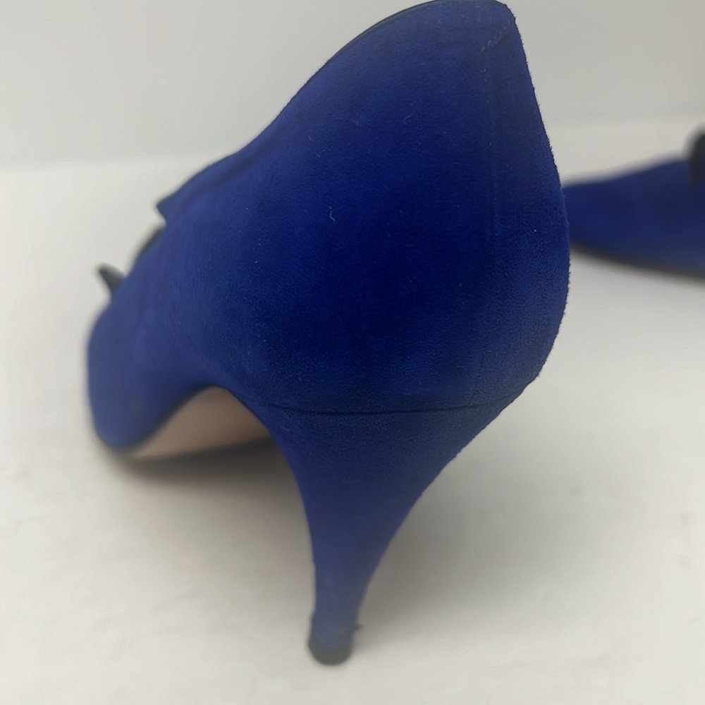 Vintage Bally Blue Suede Flame Pointed Toe High Heel Rare Pump Sz 6.5 - Picture 4 of 13